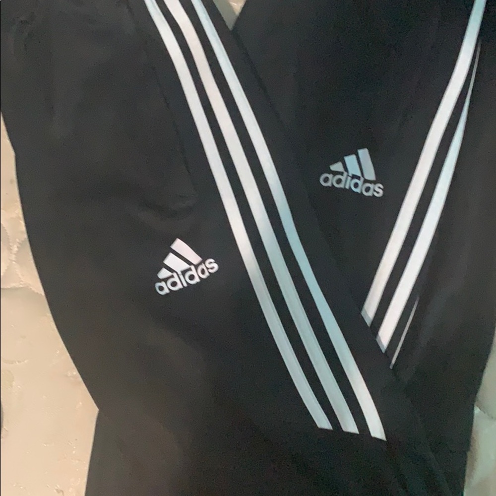 2 pairs of 3 striped adidas pants
